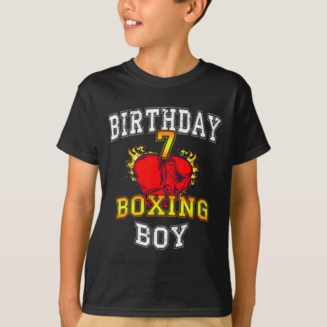 7:e Birthday Boy Shirt - Boxing 7 Years Old Kid T (Framsida)