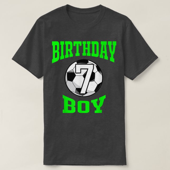 7:e Birthday Boy Soccer 7 år gammal unge T Shirt (Design framsida)