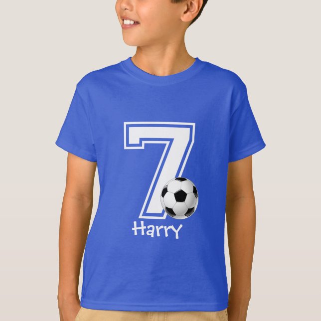 7:e Birthday boysoccer personlig-2 T-shirt (Framsida)