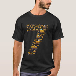 7:e Birthday Construction Lastbil - Excavator Bull T Shirt