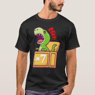 7:e Birthday Cute Rex 7 års ålder T Shirt
