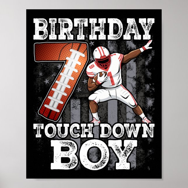 7:e Birthday Football Boy - 7 ÅRS Kid Footba Poster (Framsidan)