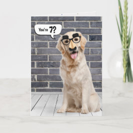 7:e Birthday Funny Golden Retriever Kort