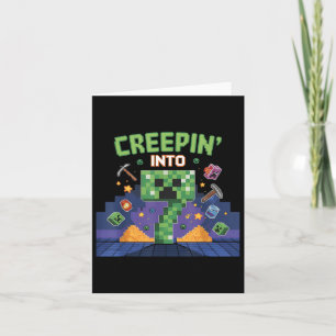 7:e Birthday Gamer Pixel Creepin’ to 7 Video Gam Kort