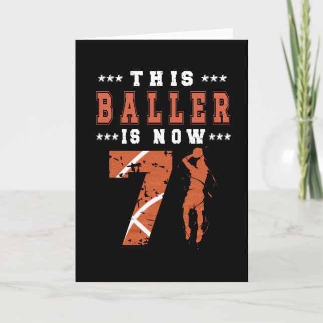 7:e Birthday Gift Basketball Player 7-åring Kort (Framsida)