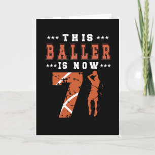 7:e Birthday Gift Basketball Player 7-åring Kort