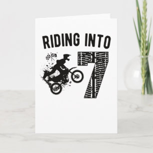 7:e Birthday Gift Dirt Bike 7 ÅRS Motocross Kort