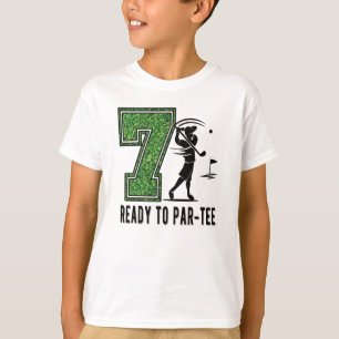7:e Birthday Gift Golf Player 7-åring T Shirt