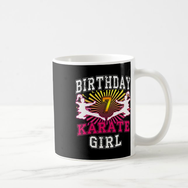 7:e Birthday Girl Shirt - Karate 7 Years Old Kid Kaffemugg (Höger)