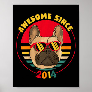 7:e Birthday Retro Fransk Bulldog Fantastisk sedan Poster