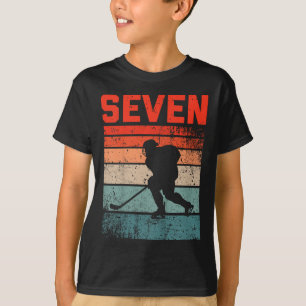 7:e Birthday Retro Ice Hockey 7 Years Old Boy Girl T Shirt