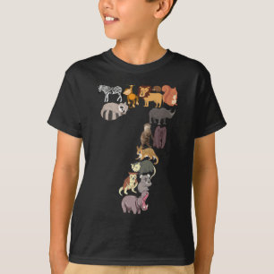 7:e Birthday Safari Zoo Animals Figurer 7-åring T Shirt