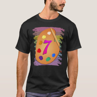 7:e Birthday Shirt Painting 7 Years Boys T Shirt