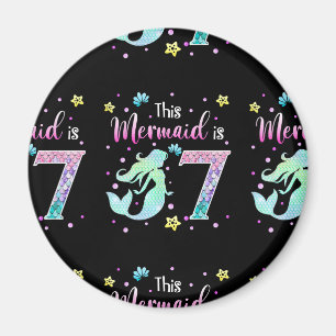 7:e Birthday Sjöjungfru Gift for Girl Sjöjungfru G Magnet