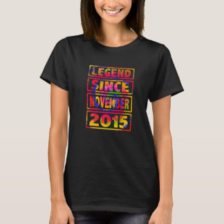 7:e Birthday Tie Dye Dekoration Legend sedan Novem T Shirt