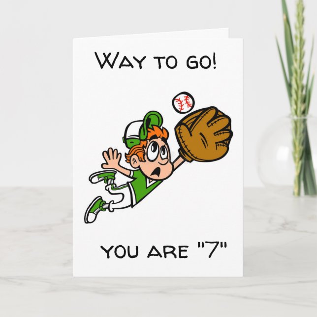 *7:e BIRTHDAY* TILL DIN BASEBALLL PLAYER Kort (Framsida)