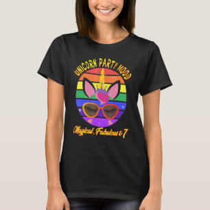 7:e Birthday Unicorn Party Mood Magic Fabulous A T Shirt