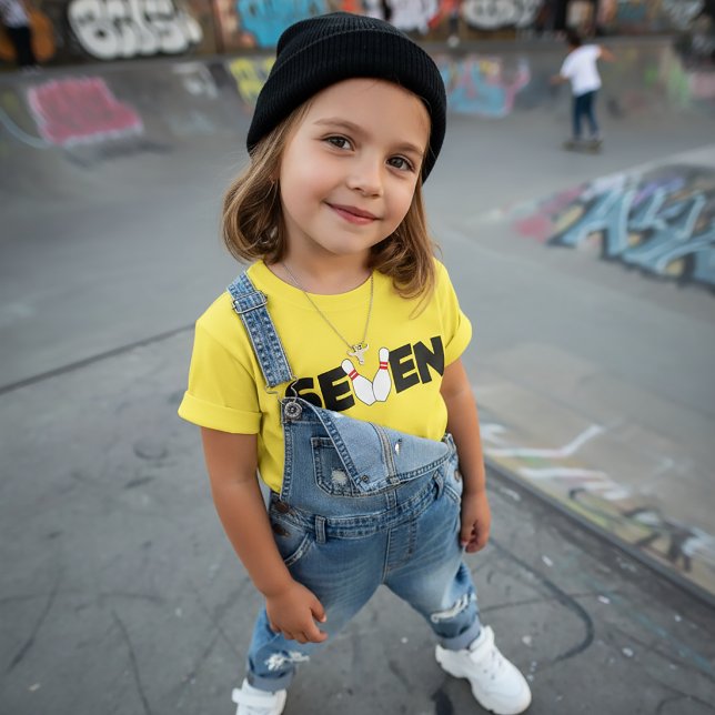 7:e Bowling Birthday T-Shirt Kids Age Seven (Skapare uppladdad)