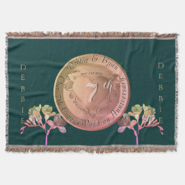 7:e Bröllop-årsdag Copper Fresia Filt