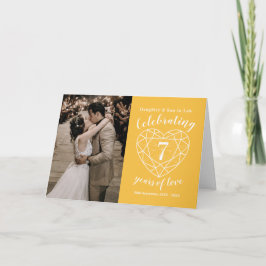 7:e Bröllop-årsdagen av gultens sapphire-hjärta Kort