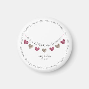 7:e bröllop-årsdagen av ull för hjärttrålning magnet