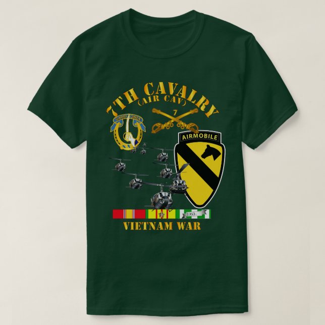 7:e Cavalry Luft Cav 1st Cav Division w SVC T Shirt (Design framsida)