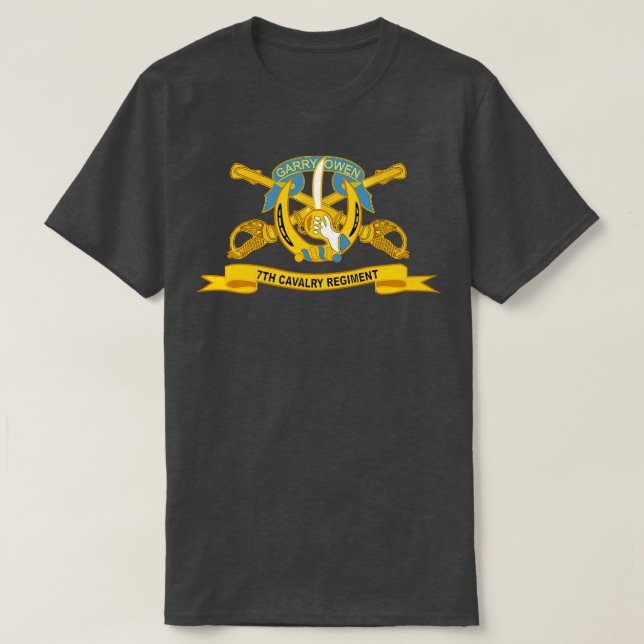 7:e Cavalry Regiment w Br Ribbon T Shirt (Design framsida)