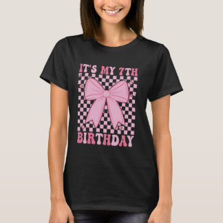 7:e Coquette Tematisk Födelsedag Sjuårig Flicka B T Shirt