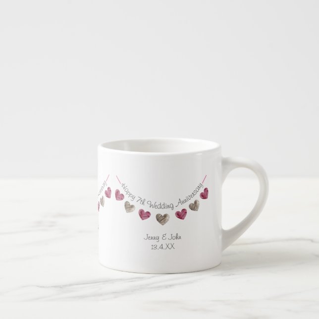 7:e (eller någon annan) Bröllop-årsdagen make & hu Espressomugg (Höger)