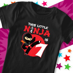 7:e-födelsedag 7 år gamla barn Party Little Ninja  T Shirt