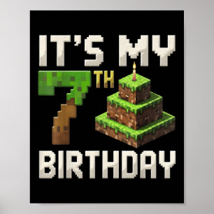 7:e-födelsedag 7 år gammal födelsedagstjocklek Pix Poster