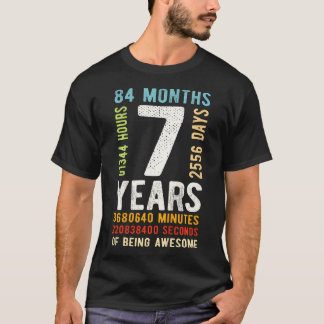 7:e födelsedag 7 år gammal Vintage Retro 84 månade T Shirt