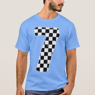 7:e födelsedag 7 Tävla Flagga Sju år gammal dagpoj T Shirt