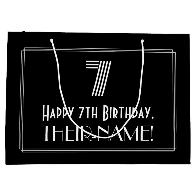 7:e födelsedag - Art Deco Inspired look ’7’ & Namn (Baksidan)