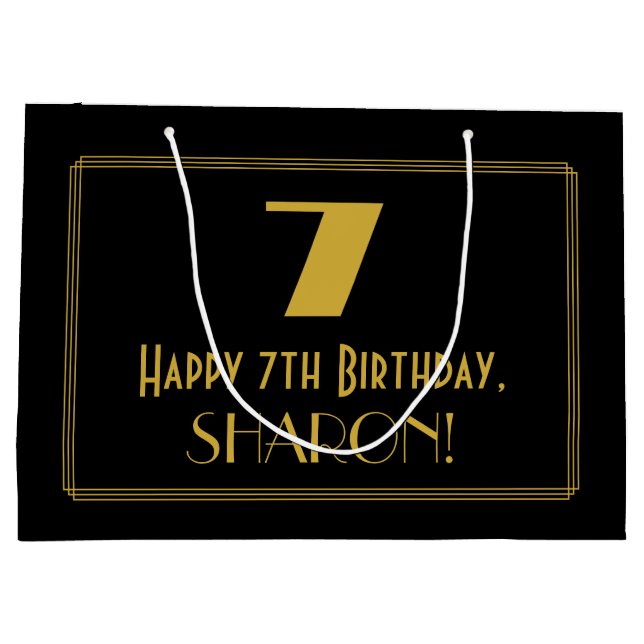 7:e födelsedag - Art Deco Inspired look ’7’ & Namn (Baksidan)