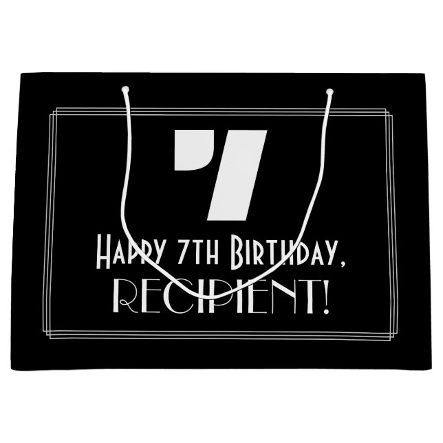 7:e födelsedag ~ Art Deco Inspired Titta "7" + Nam (Framsidan)