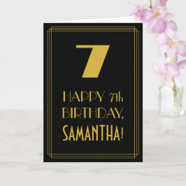 7:e födelsedag ~ Art Deco Inspired Titta "7" & Nam Kort