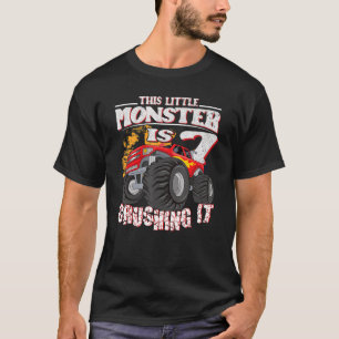 7:e födelsedag barn den lilla monster Lastbil T Shirt