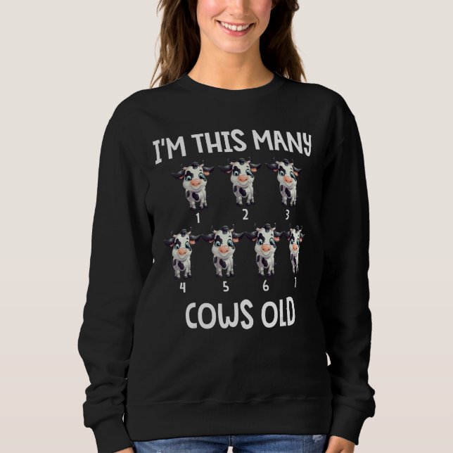 7:e födelsedag Cows Småbarn Bday Party Gi T Shirt (Framsida)