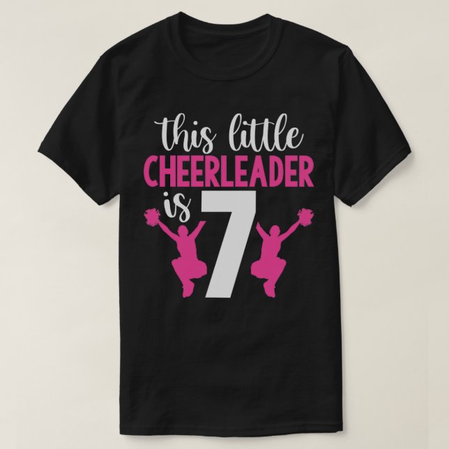 7:e födelsedag Den lilla Cheermanager är 7 flickor T Shirt (Design framsida)