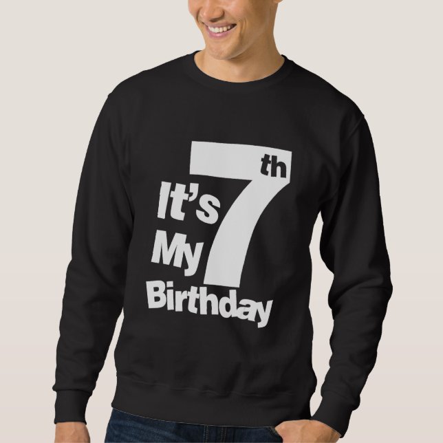 7:e födelsedag Det är min 7-årsjubileum Lång Ärmad Tröja (Framsida)
