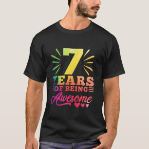 7:e födelsedag Dye 7 år gammal 7-flicka Bei år T Shirt