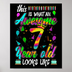 7:e-födelsedag Fantastisk 7-årsåldern ser ut som Poster