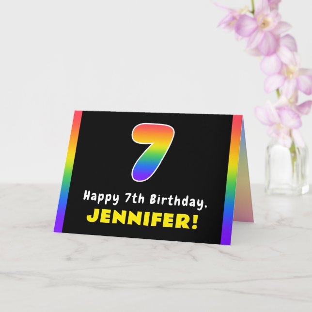 7:e födelsedag: Färgregat nr 7, eget namn Kort (Orkide)