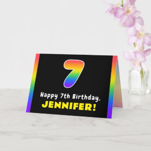 7:e födelsedag: Färgregat nr 7, eget namn Kort