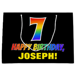 7:e födelsedag: fetstil, Roligt, enkel, regnbåge 7