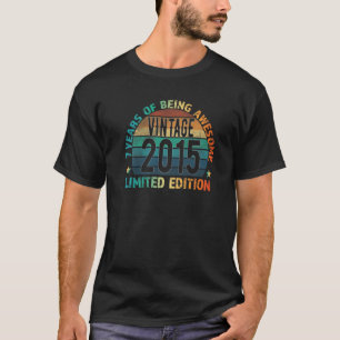 7:e födelsedag för barn Vintage 2015 7 år gammal F T Shirt