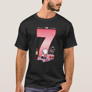 7:e födelsedag för småflickor Makeup 7 födelsedag T Shirt