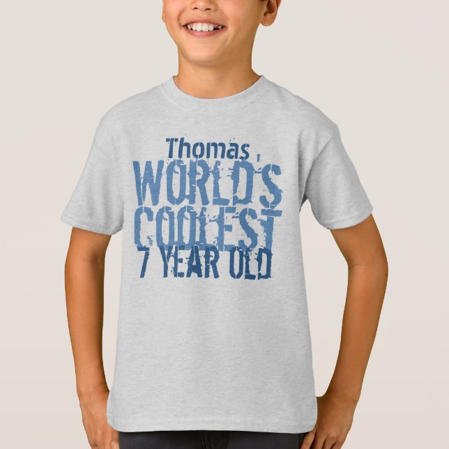 7:e födelsedag Gift World's Coolest 7 Year Old V11 Tee (Framsida)