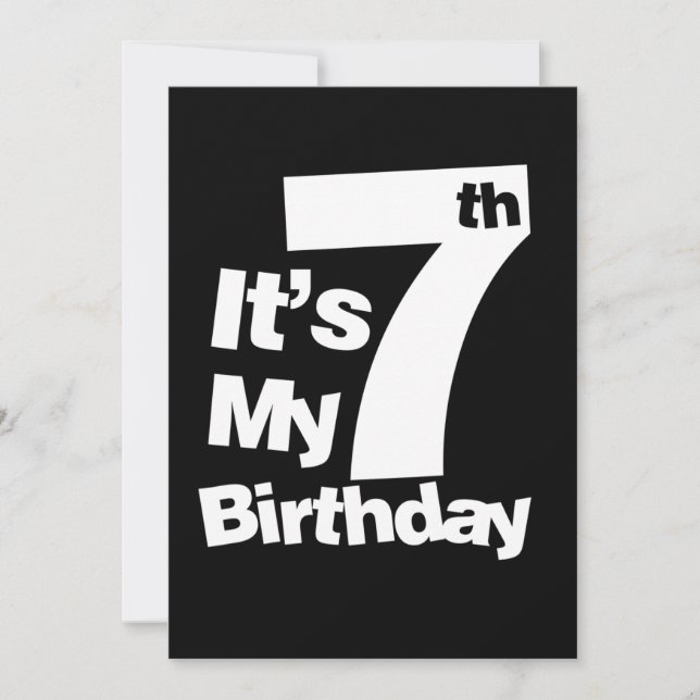 7:e födelsedag min 7-födelsedag inbjudningar (Framsida)